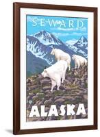 Mountain Goats Scene, Seward, Alaska-Lantern Press-Framed Art Print