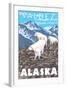 Mountain Goats Scene, Valdez, Alaska-Lantern Press-Framed Art Print