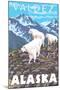 Mountain Goats Scene, Valdez, Alaska-Lantern Press-Mounted Art Print