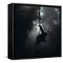 Mountain Gorilla Hanging on Vine-Adrian Warren-Framed Stretched Canvas