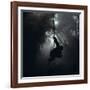 Mountain Gorilla Hanging on Vine-Adrian Warren-Framed Photographic Print