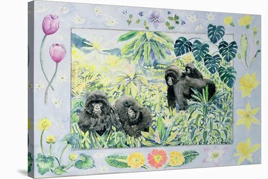 Mountain Gorillas (Month of March from a Calendar)-Vivika Alexander-Stretched Canvas