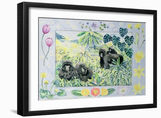 Mountain Gorillas (Month of March from a Calendar)-Vivika Alexander-Framed Giclee Print