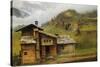 Mountain House-Albert Bierstadt-Stretched Canvas