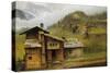 Mountain House-Albert Bierstadt-Stretched Canvas