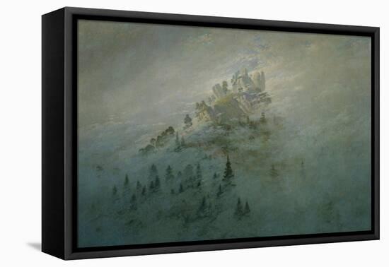 Mountain in the fog. Oil on canvas.-Caspar David Friedrich-Framed Stretched Canvas