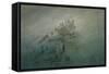 Mountain in the fog. Oil on canvas.-Caspar David Friedrich-Framed Stretched Canvas