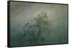 Mountain in the fog. Oil on canvas.-Caspar David Friedrich-Framed Stretched Canvas