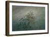 Mountain in the fog. Oil on canvas.-Caspar David Friedrich-Framed Giclee Print