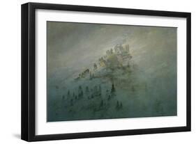 Mountain in the fog. Oil on canvas.-Caspar David Friedrich-Framed Giclee Print