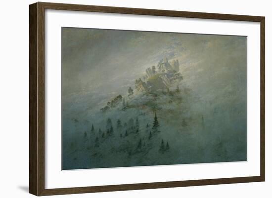 Mountain in the fog. Oil on canvas.-Caspar David Friedrich-Framed Giclee Print