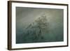 Mountain in the fog. Oil on canvas.-Caspar David Friedrich-Framed Giclee Print