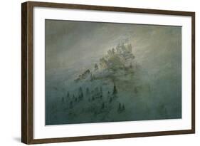 Mountain in the fog. Oil on canvas.-Caspar David Friedrich-Framed Giclee Print