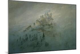 Mountain in the fog. Oil on canvas.-Caspar David Friedrich-Mounted Giclee Print
