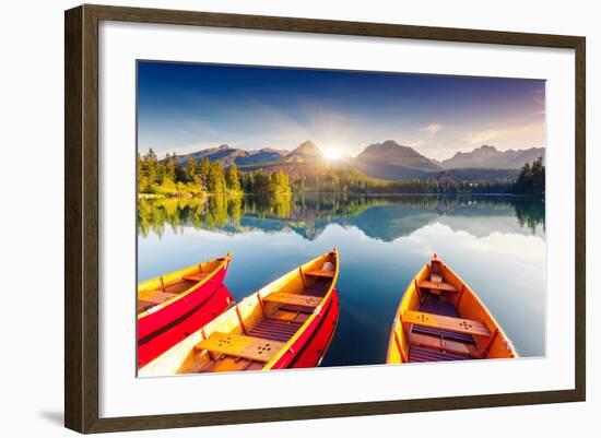 Mountain Lake in National Park High Tatra. Strbske Pleso, Slovakia, Europe. Beauty World.-Creative Travel Projects-Framed Photographic Print