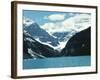 Mountain Lake with Snow-Capped Mountains - Rockies, Lake Louise-null-Framed Photographic Print