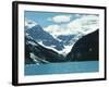 Mountain Lake with Snow-Capped Mountains - Rockies, Lake Louise-null-Framed Photographic Print