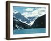 Mountain Lake with Snow-Capped Mountains - Rockies, Lake Louise-null-Framed Photographic Print