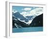Mountain Lake with Snow-Capped Mountains - Rockies, Lake Louise-null-Framed Photographic Print