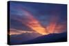 Mountain Landscape at Dawn. Beautiful Sky with Sunbeams and Clouds. View from Mount Mkheer. Zemo Sv-Kotenko-Stretched Canvas