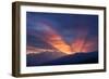 Mountain Landscape at Dawn. Beautiful Sky with Sunbeams and Clouds. View from Mount Mkheer. Zemo Sv-Kotenko-Framed Photographic Print