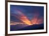 Mountain Landscape at Dawn. Beautiful Sky with Sunbeams and Clouds. View from Mount Mkheer. Zemo Sv-Kotenko-Framed Photographic Print