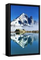 Mountain Landscape, Lac Blanc with Aiguille Vert and Les Drus, Haute Savoie, France, September 2008-Frank Krahmer-Framed Stretched Canvas