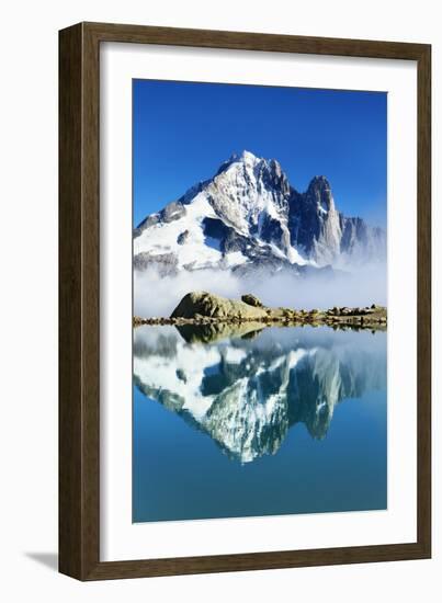 Mountain Landscape, Lac Blanc with Aiguille Vert and Les Drus, Haute Savoie, France, September 2008-Frank Krahmer-Framed Photographic Print