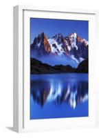 Mountain Landscape, Lac Blanc with Aiguilles De Chamonix at Sunset, Haute Savoie, France-Frank Krahmer-Framed Photographic Print