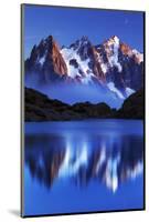 Mountain Landscape, Lac Blanc with Aiguilles De Chamonix at Sunset, Haute Savoie, France-Frank Krahmer-Mounted Photographic Print