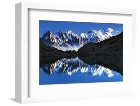 Mountain Landscape, Lac Blanc with Aiguilles De Chamonix, Mont Blanc at Right, Haute Savoie, France-Frank Krahmer-Framed Photographic Print