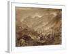 Mountain Landscape, Macugnaga, 1845 (Pen and Brown Ink and Wash over Pencil on Paper)-John Ruskin-Framed Giclee Print