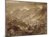 Mountain Landscape, Macugnaga, 1845 (Pen and Brown Ink and Wash over Pencil on Paper)-John Ruskin-Mounted Giclee Print