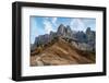 Mountain Landscape of Rocky Dolomites. Passo Gardena South Tyrol in Italy.-mpalis-Framed Photographic Print