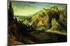 Mountain Landscape with a Surprise Attack, circa 1585-Lucas van Valckenborch-Mounted Giclee Print