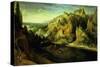 Mountain Landscape with a Surprise Attack, circa 1585-Lucas van Valckenborch-Stretched Canvas