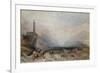 Mountain Landscape with Church (W/C on Paper)-Joseph Mallord William Turner-Framed Giclee Print