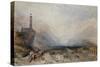 Mountain Landscape with Church (W/C on Paper)-Joseph Mallord William Turner-Stretched Canvas