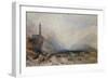 Mountain Landscape with Church (W/C on Paper)-Joseph Mallord William Turner-Framed Giclee Print