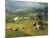 Mountain Landscape with Cows Grazing in Upper Area of Biella-Lorenzo Di Bicci-Mounted Giclee Print