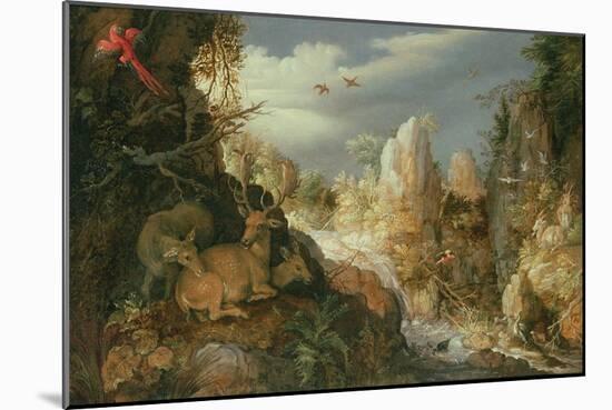 Mountain Landscape with Deer-Roelandt Jacobsz Savery-Mounted Giclee Print