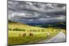 Mountain Landscape with Grazing Horses and Storm Clouds-DmitryP-Mounted Photographic Print