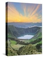 Mountain Landscape with Hiking Trail and View of Beautiful Lakes, Ponta Delgada, Portugal-Hanna Slavinska-Stretched Canvas