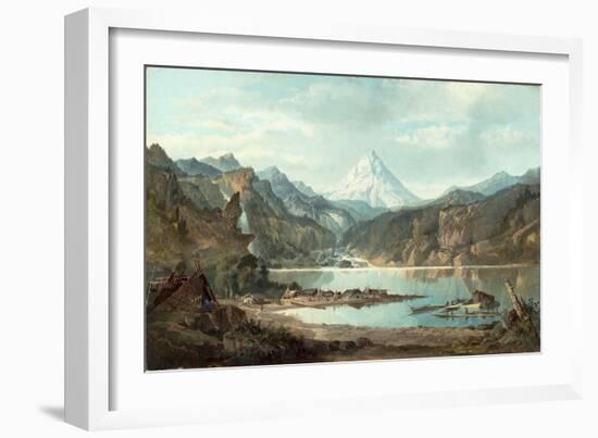 Mountain Landscape with Indians, 1870-75-John Mix Stanley-Framed Giclee Print