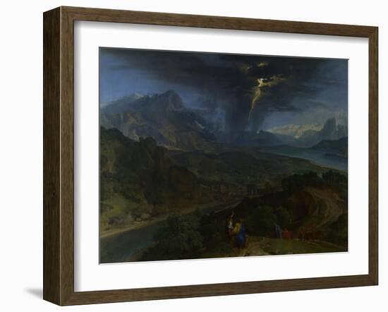 Mountain Landscape with Lightning, Ca 1675-Jean-François Millet the Elder-Framed Giclee Print