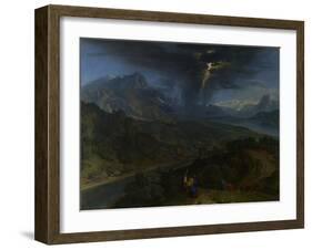 Mountain Landscape with Lightning, Ca 1675-Jean-François Millet the Elder-Framed Giclee Print