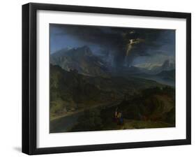 Mountain Landscape with Lightning, Ca 1675-Jean-François Millet the Elder-Framed Giclee Print