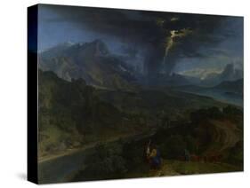 Mountain Landscape with Lightning, Ca 1675-Jean-François Millet the Elder-Stretched Canvas