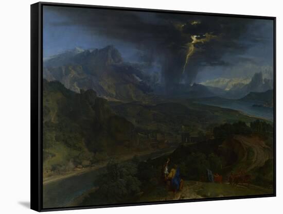 Mountain Landscape with Lightning, Ca 1675-Jean-François Millet the Elder-Framed Stretched Canvas