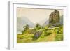 Mountain Landscape with Ruin-Albert Nikolayevich Benois-Framed Giclee Print